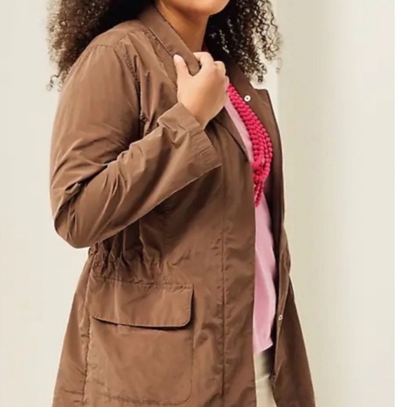 JJILL MOCHA NYLON ZIP COLLAR JACKET!!! Adorable!! Versatile!! XL - Picture 3 of 6